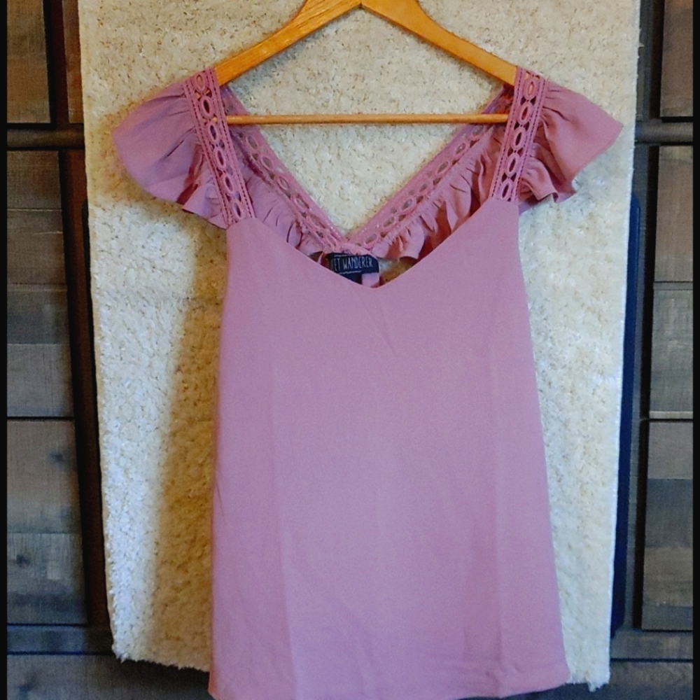 Mauve short sleeve blouse size medium